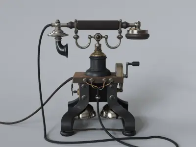 Antique Telephone - SubD Asset for Films and Games 3D model