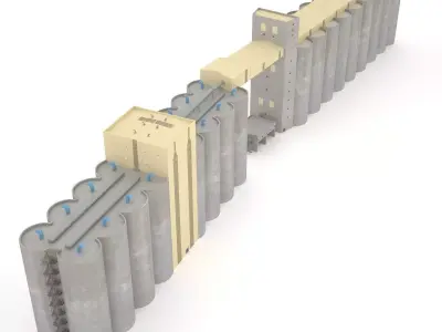Grain silos - 03 3D model