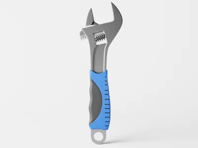 Adjustable Wrench tool Low-poly 3D model