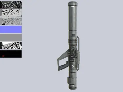 Scifi bazooka Low-poly 3D model purchase