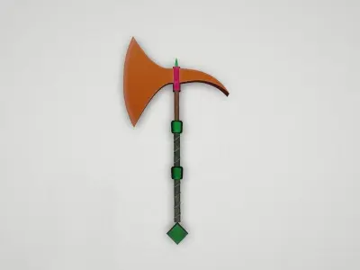 Game asset Vibrant Stone-Tipped Axe 3D model