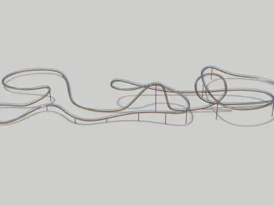 TWO Rollercoaster 3D Model Pack 4