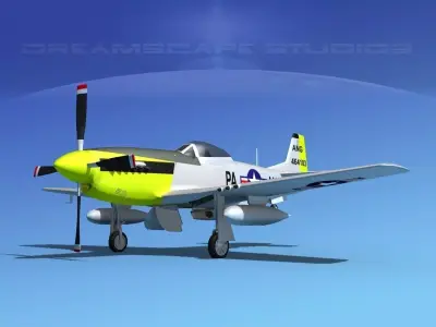 F-51D Mustang PA ANG 3D model