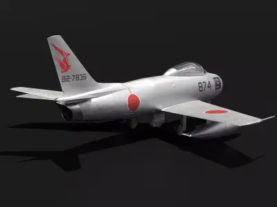 F-86 Sabre JASDF Low-poly 3D model