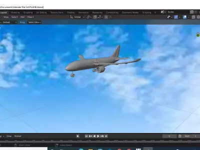 plane airplane flying in sky Low-poly 3D model