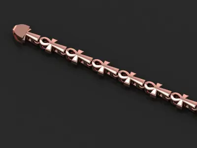 9MM Top-Selling Ankh Cross Bracelet 3D Model For All Metal 3D print model