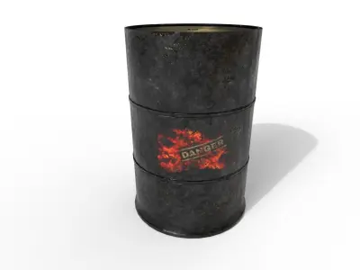 Fuel Barrel PBR Model Low-poly 3D model