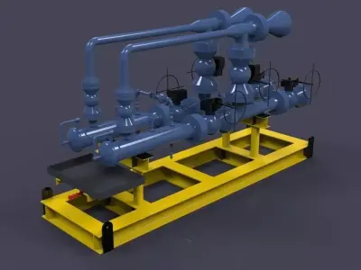 Pig launcher skid Free 3D model