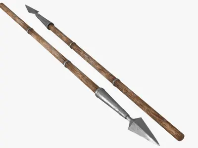 Spear wooden Low-poly 3D model