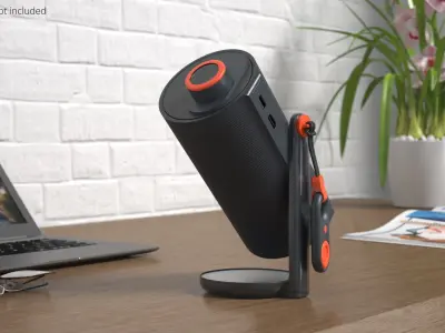 Compact Smart Video Projector with Adjustable Stand 3D model