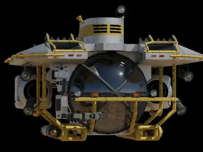 Submarine Low-poly 3D model 2