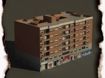 Building apartment Low-poly 3D model
