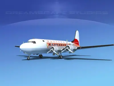 Douglas DC-4 Western Airlines 3D model