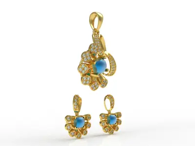 Diamond Pendant Set 35 3D print model