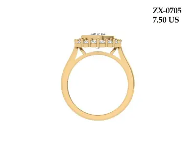 Solitaire Engagement Ring 3D print model 98