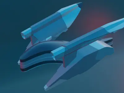 Futuristic Sci-Fi Aircraft Model Low-poly 3D model