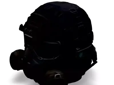 Tactical Gas Mask Helmet 3D Model Low-poly 3D model