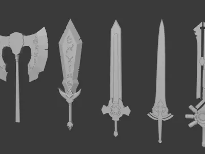 Fantasy Swords  Low-poly 3D model