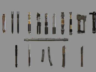 Ultimate Lightsaber Pack - High Definition Bundle 3D model