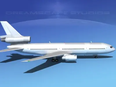 Douglas DC-10 Bare Metal 3D model