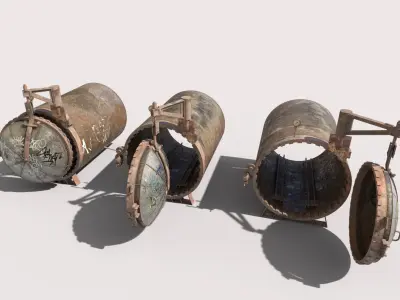 Old Industrial Treatment Machine 3D model