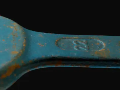 Rusty Steel Wrench from the German Democratic Republic 3D model