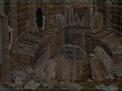 Cave entrance Cave underground hell  Magmas Craters mountains  3D model
