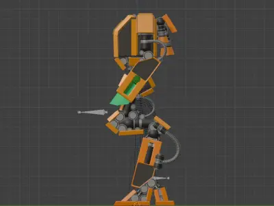 Carrot Robot 1 st generation 3D models Low-poly 3D model