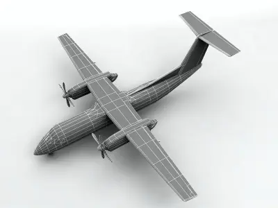 Bombardier Q-200 Airliner Low-poly 3D model