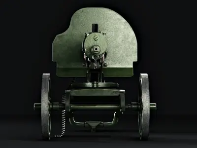 Maxim 1910 - Automatic Machine Gun Low-poly 3D model