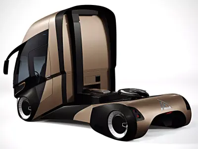 Futuristic Semi Truck 3D model purchase