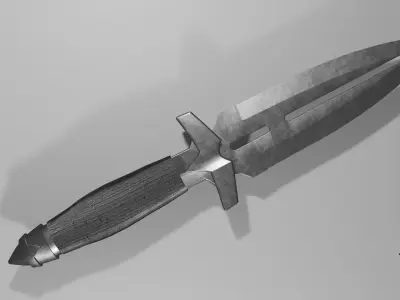 Fighting Dagger Free low-poly 3D model