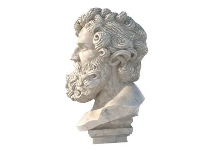 zues bust Low-poly 3D model