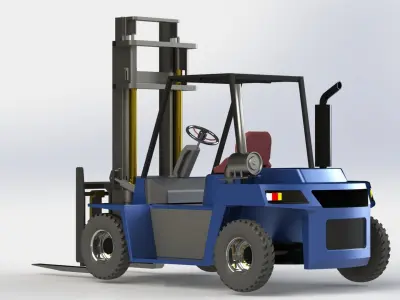 Forklift 3D model  Low-poly 3D model