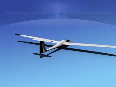 Venture Sailplane  V03 Low-poly 3D model