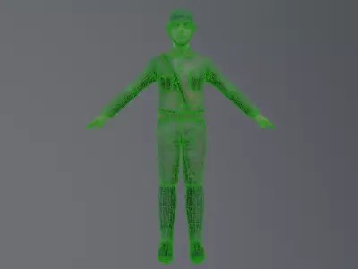 WW2 asian soldier Free 3D model