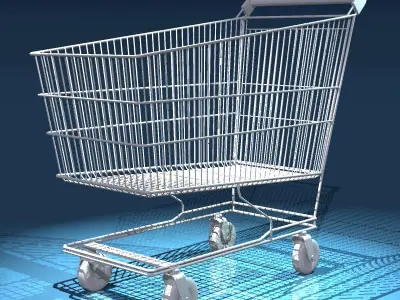 Shopping cart 3D model 3