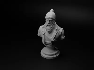 Time Traveler Warrior Bust Chess 3D print model