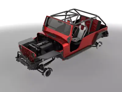 Jeep CJ5 Extended Cab 3D model