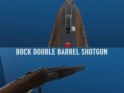 Double barrel shotgun Low-poly 3D model