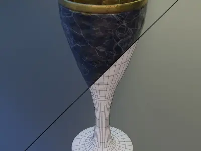 Golden Goblet Low-poly 3D model