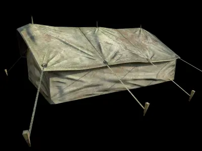 Military Tent - PBR - Textured Low-poly 3D model
