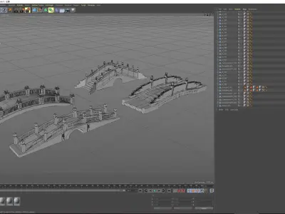 Chinese Stone Bridge 3D Print Model Low-poly 3D model