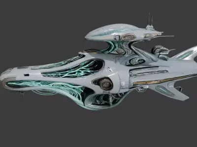 Alien Bio-Mechanical Spaceship Speeder 3D model
