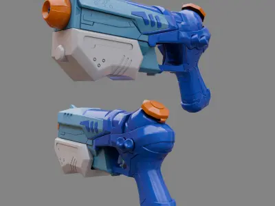 10 Water Guns for one hand 3D Model Pack
