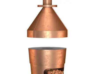 Copper Pizza and Barbecue Oven 3D model