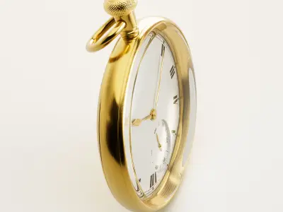 Gold Pocket Watch 3D model