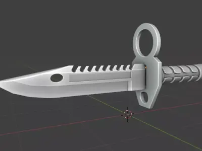 Combat Knife Bayonet  Game-Ready 3D Model  PBR  Low-Poly Low-poly 3D model