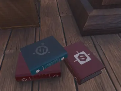 Bookcase wooden box with clock on top Free low-poly 3D model