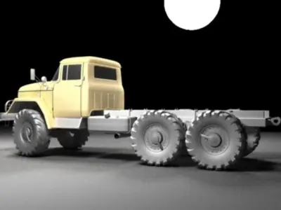 FLAT BED TRUCK  Low-poly 3D model
